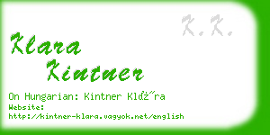 klara kintner business card